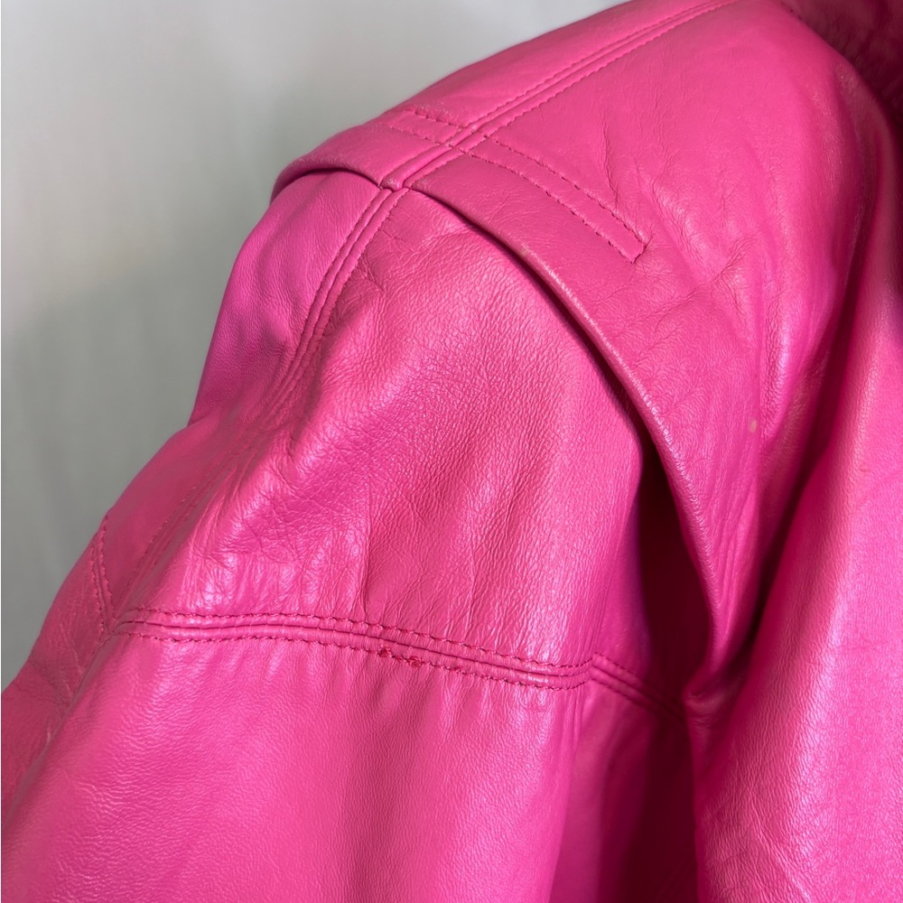 Vintage 80’s Bernardo Pieles‎ Pink Genuine Leather Jacket - Picture 6 of 13